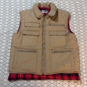 Rep’age men's tan utility vest buffalo lining fisherman outdoors warm vintage